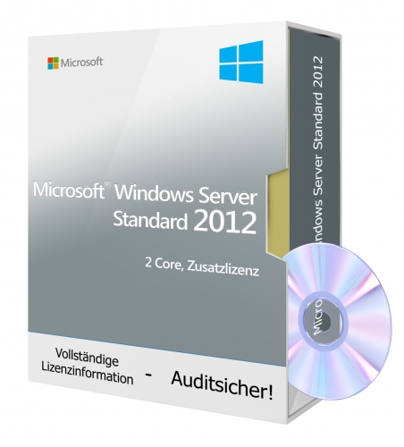 Microsoft Windows Server 2012 R2 Standard DVD (2 Core Zusatzlizenz, 2 VM)