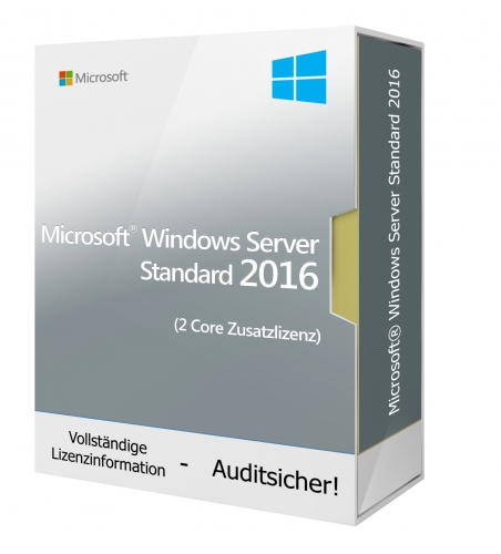 Microsoft Windows Server 2016 Standard (2 Core Zusatzlizenz)