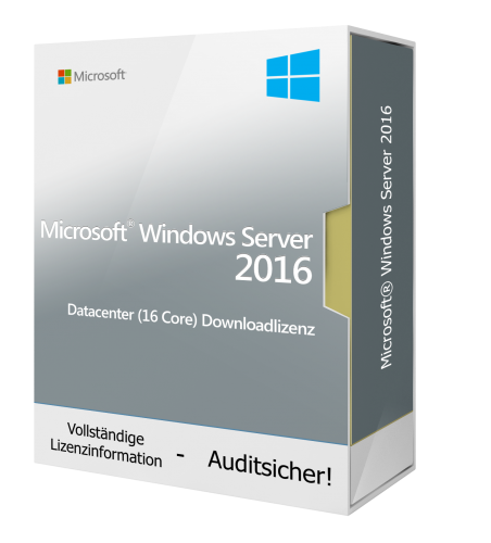 Microsoft Windows Server 2016 Datacenter (16 Core) Downloadlizenz